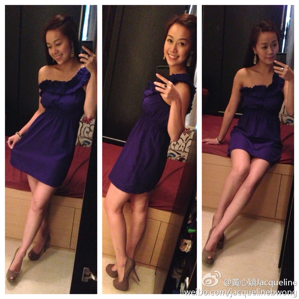黄心颖身着各色丝袜露美腿自拍合集[9]