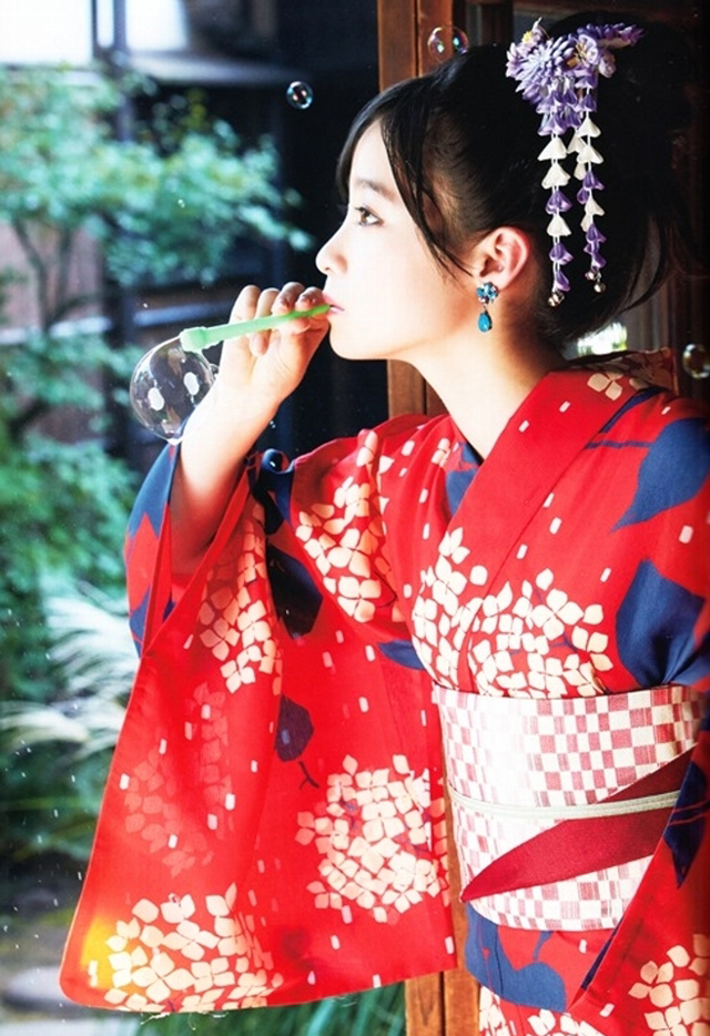 日本美女桥本环奈和服写真清纯唯美[6]